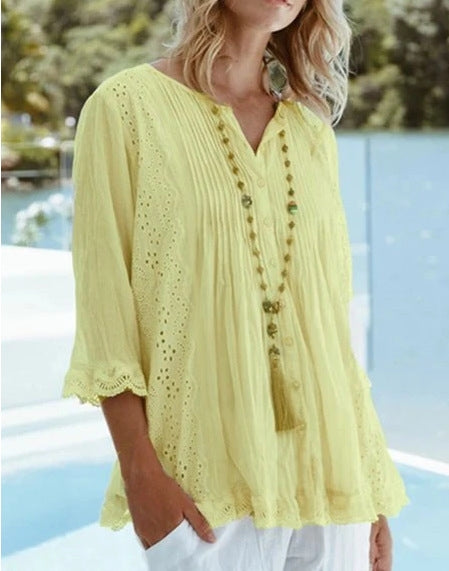 Round neck blouse for women