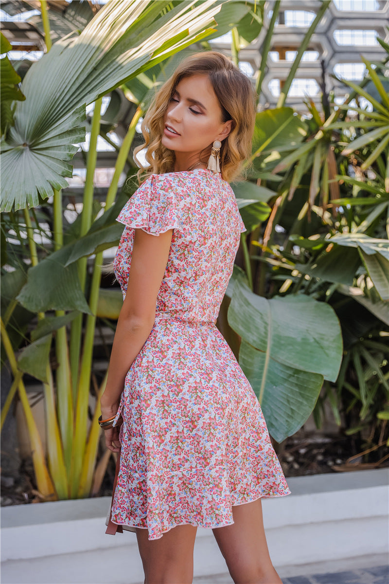 New Women's Short Sleeve Printed Women's Dress