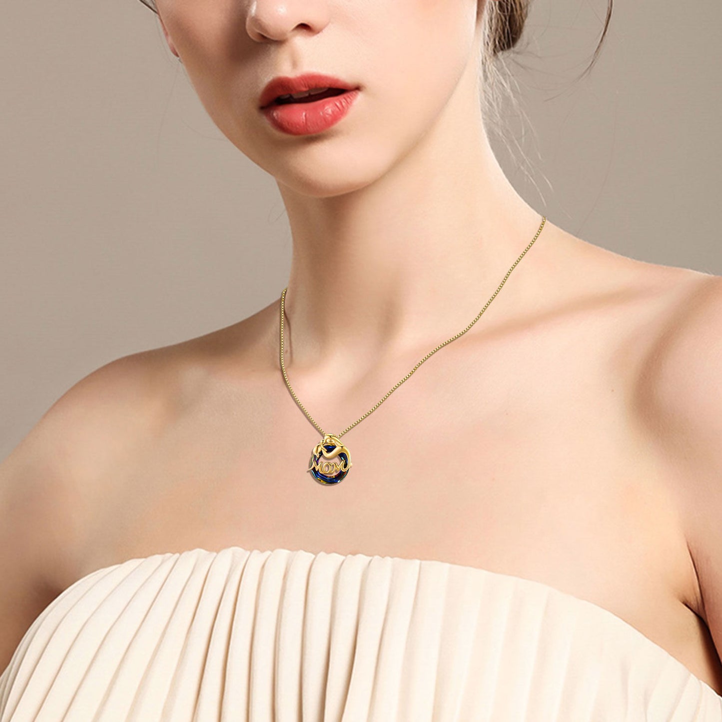 14K Gold Plated Sterling Silver Mom Child Baby Necklaces Mother Daughter Jewelry