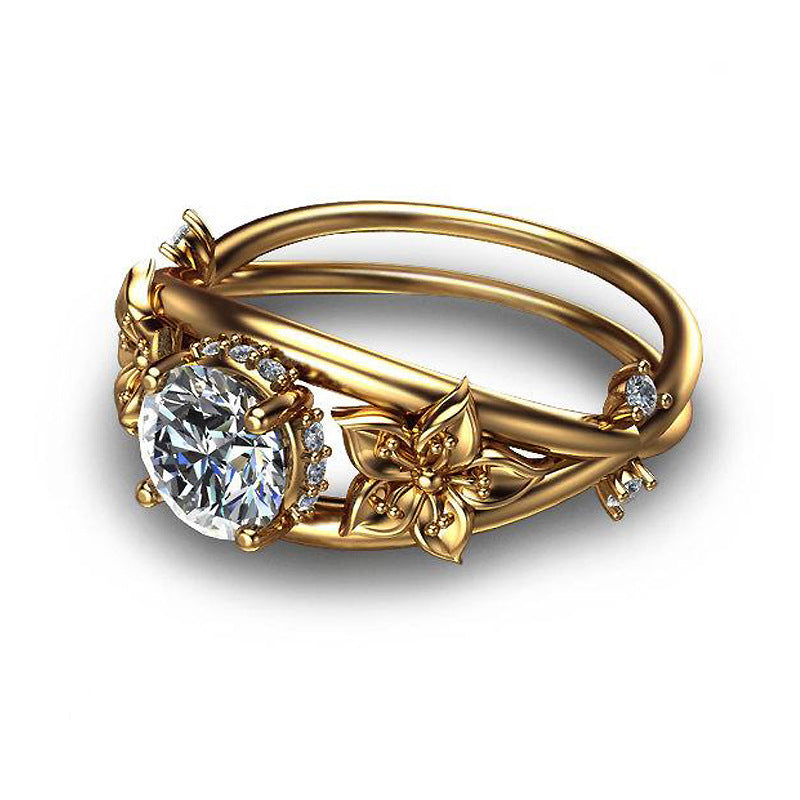 Diamond Ring Creative Flower Jewelry