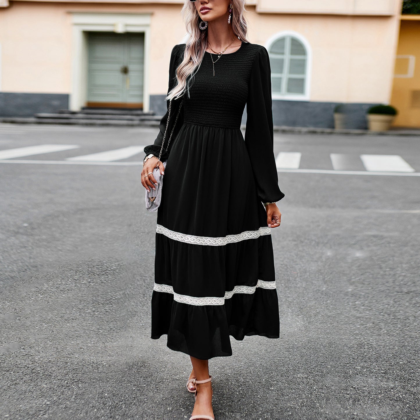Long Sleeve Dress Temperament Elegant Dress