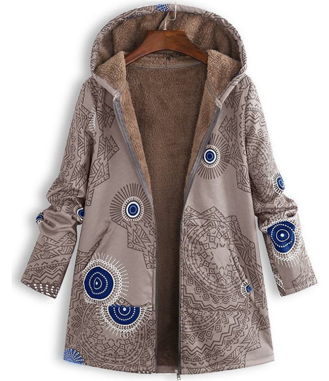 Cotton and linen hooded jacket
