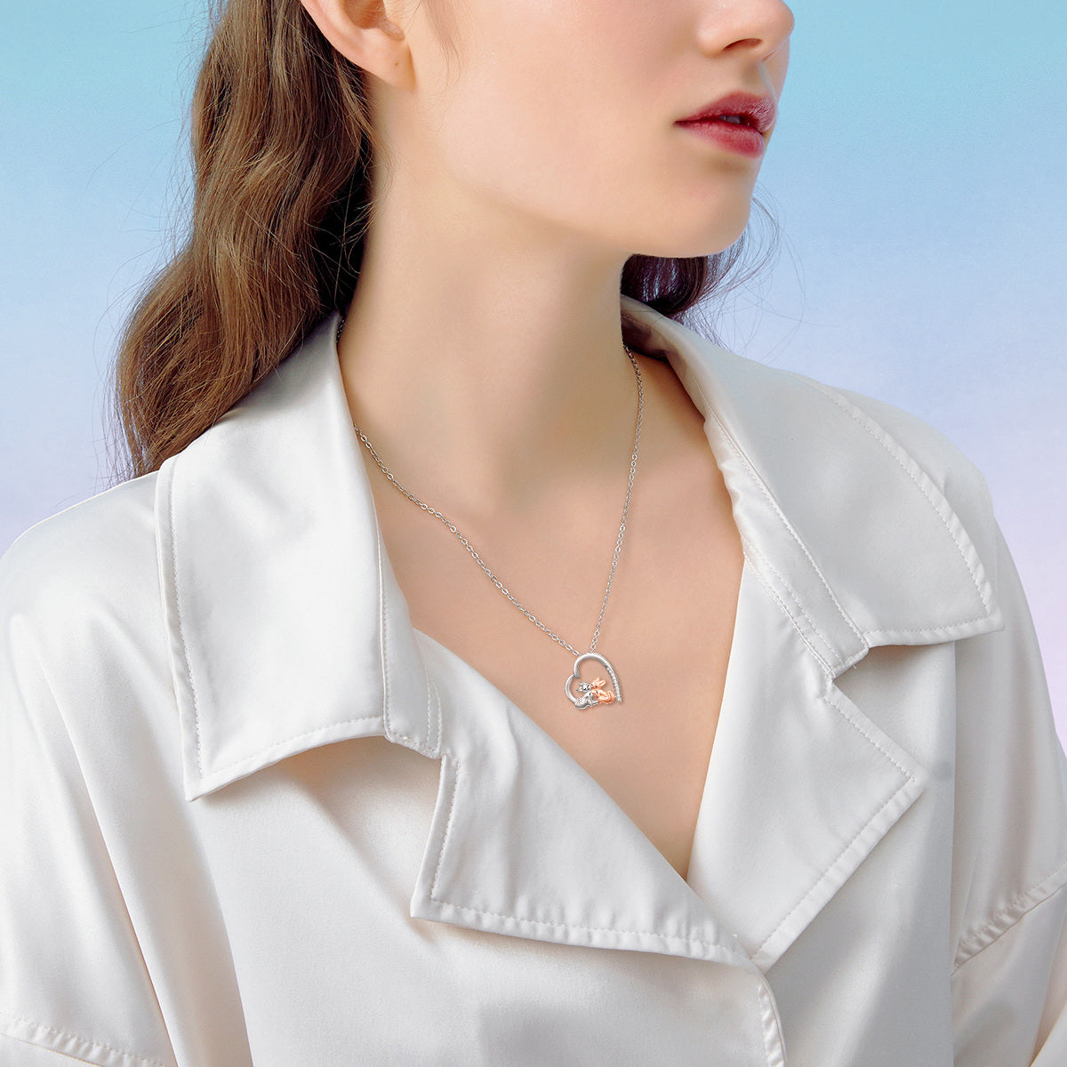 Fox Necklace Sisters Gifts for Sister 925 Sterling Silver Jewelry