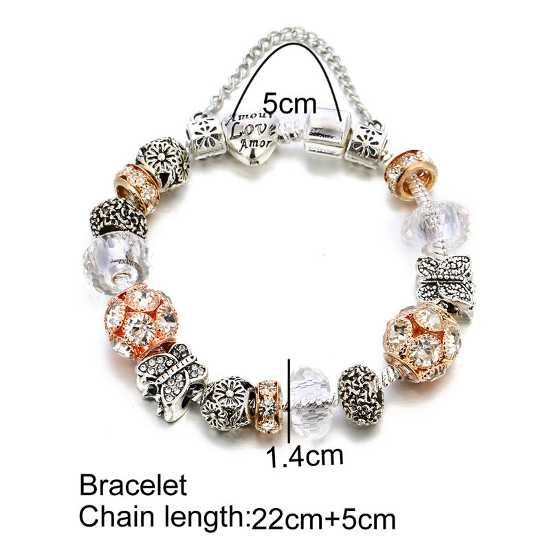 Flower Butterfly Diy Fashion Jewelry Bracelet