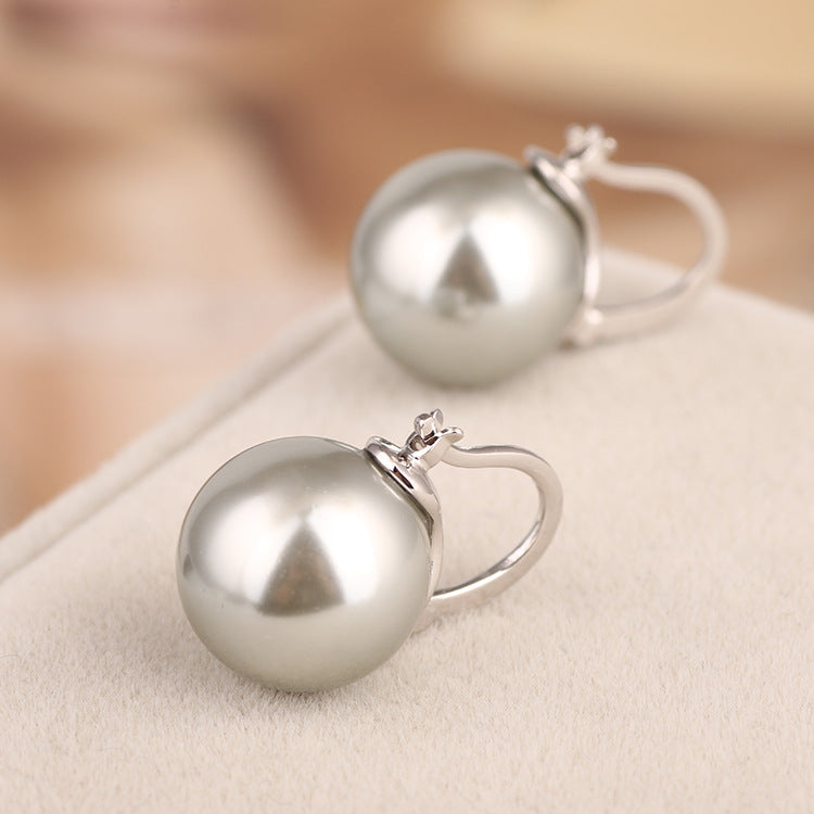 Single Pearl Ear Hoop Earring Women Earrings Jewelry