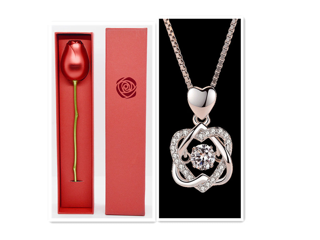 Saycona 925 Silver Plated Rose Gold Pendant