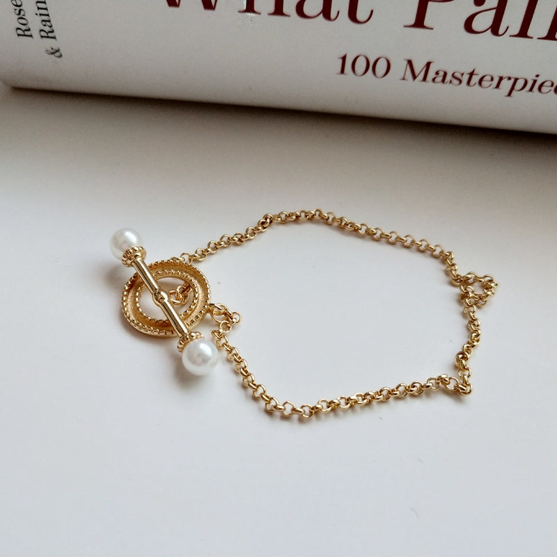 Saycona S925 Sterling Silver - Silver pearl Clasp Bracelet Classic