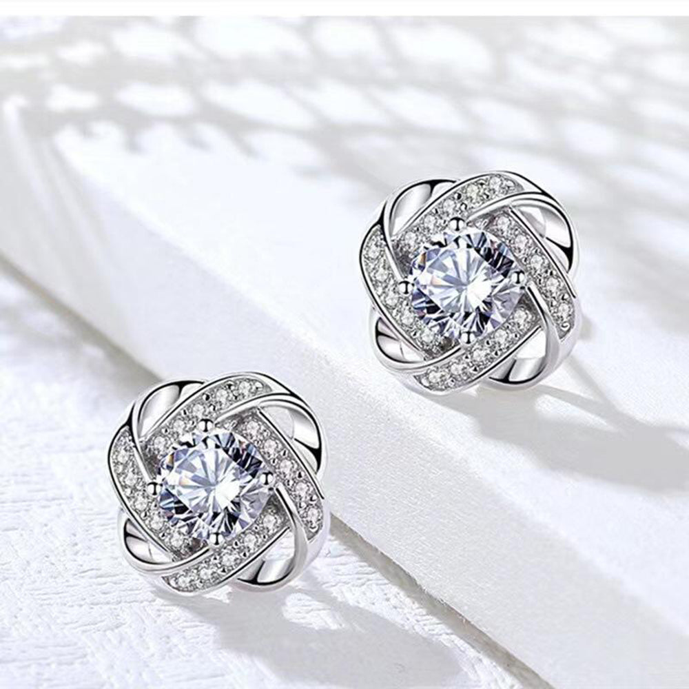 Set Zircon Necklace Earrings Crystal