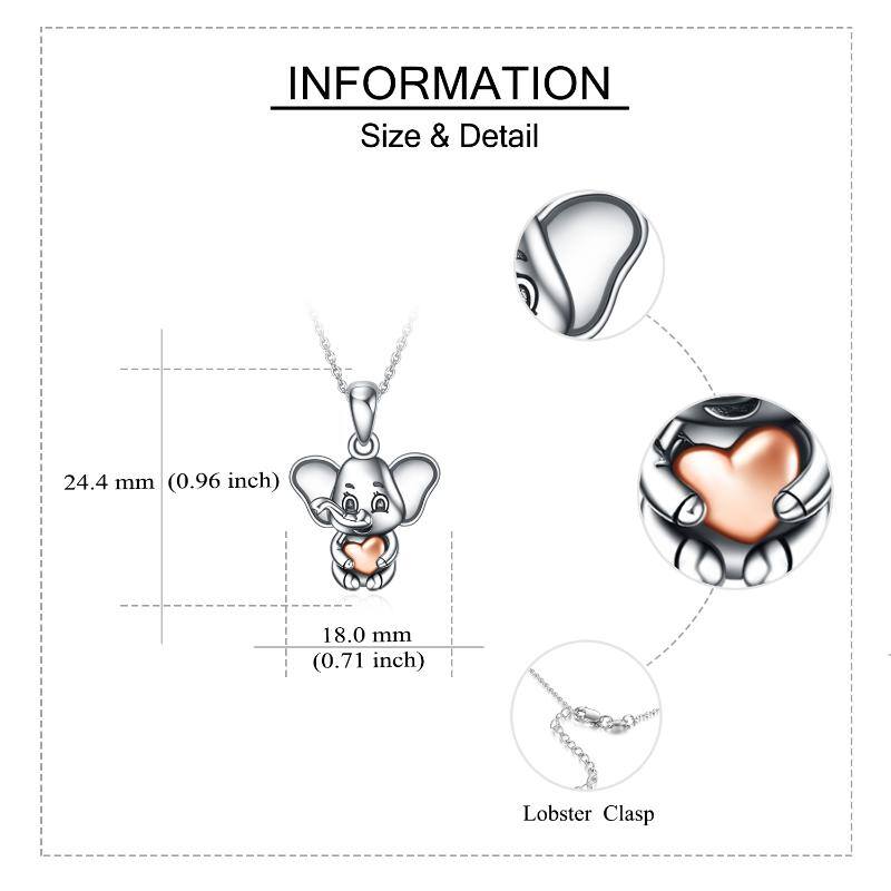 Sterling Silver Elephant Heart Pendant