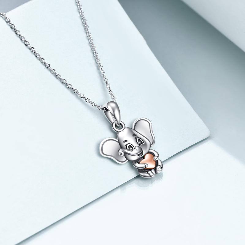 Sterling Silver Elephant Heart Pendant
