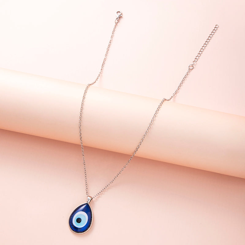 Turkish Nazar Blue Eye Glass Water Drop Pendant