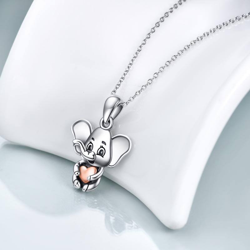 Sterling Silver Elephant Heart Pendant