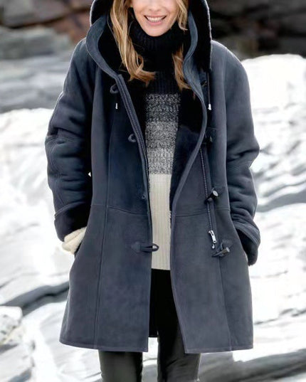 Mid-Length Windbreaker Coat – Warm and Stylish