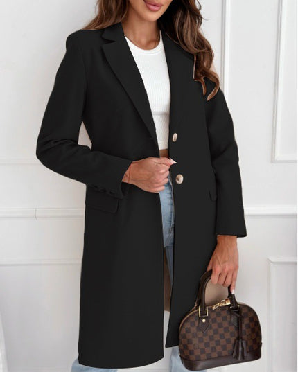 Simplicity Mid-length Button Woolen Coat Outerwear