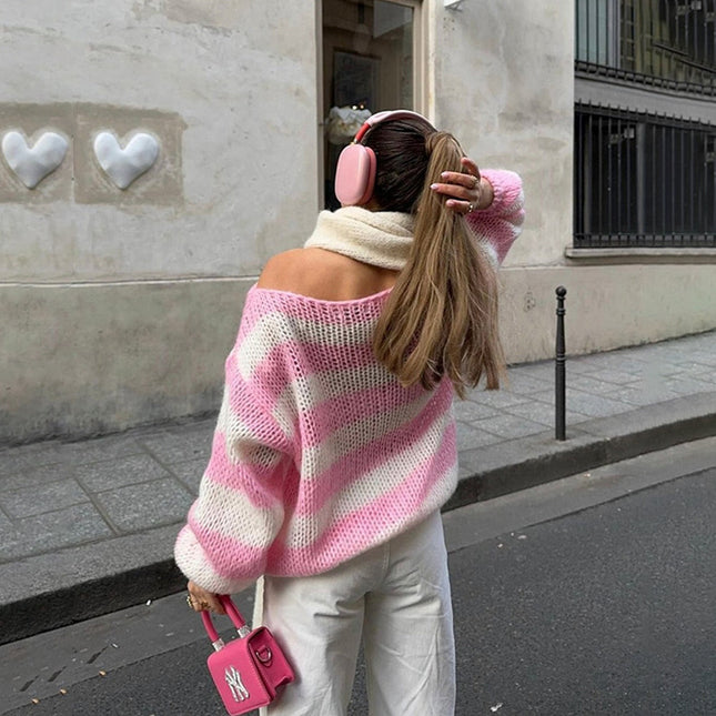 loose striped sweater