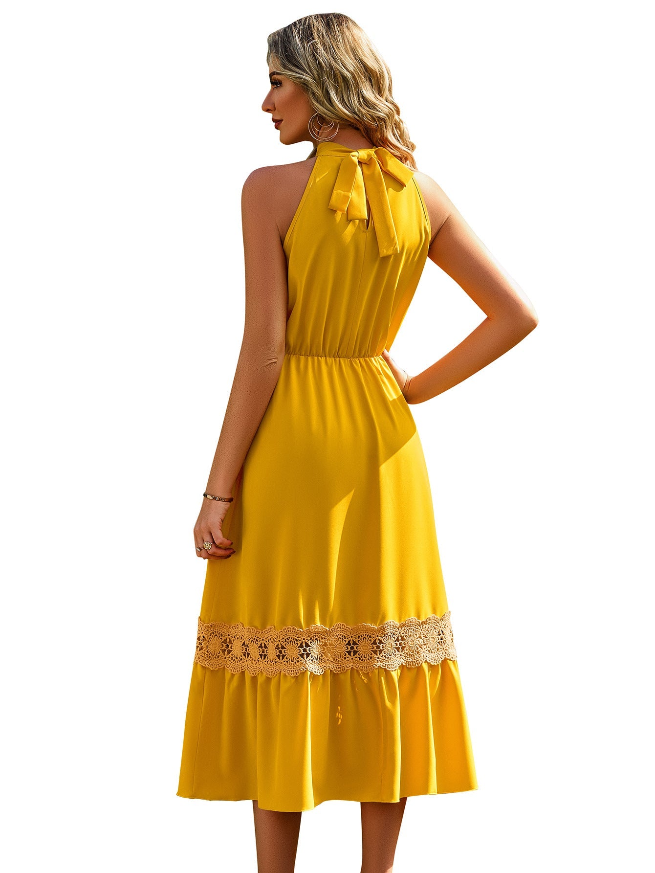 Copy of Sleeveless Halter Lace Dress Women