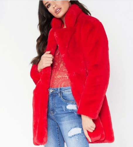 Fuzzy Button Front Warm Coat, Elegant Solid Long Sleeve Winter Outerwear