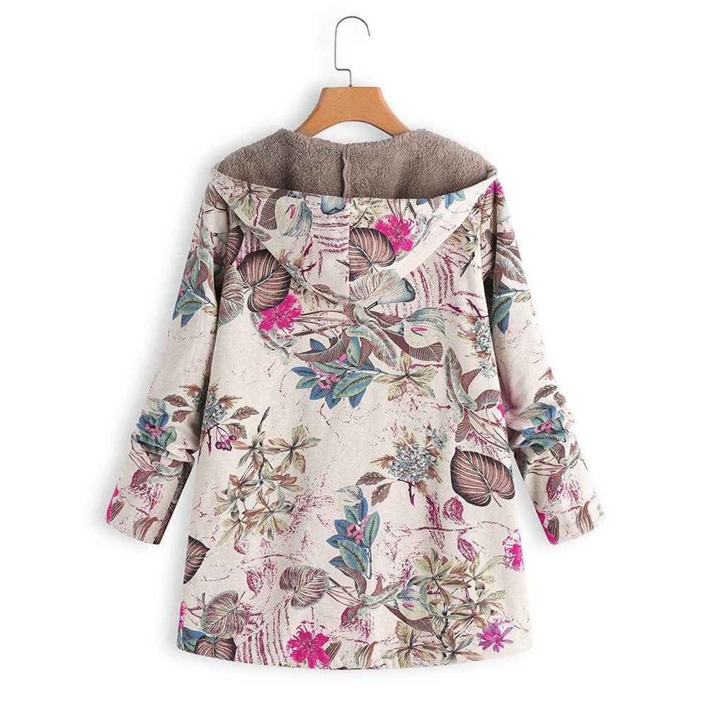 Cotton and linen hooded jacket