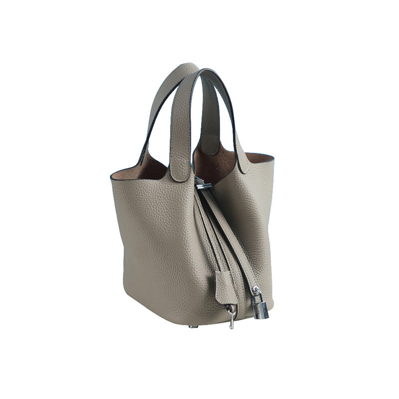 New Style Bag Leather Portable First Layer Cowhide Bucket