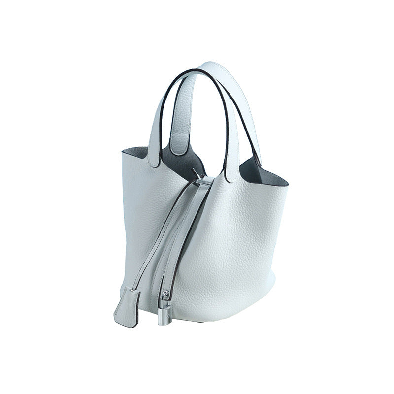 New Style Bag Leather Portable First Layer Cowhide Bucket