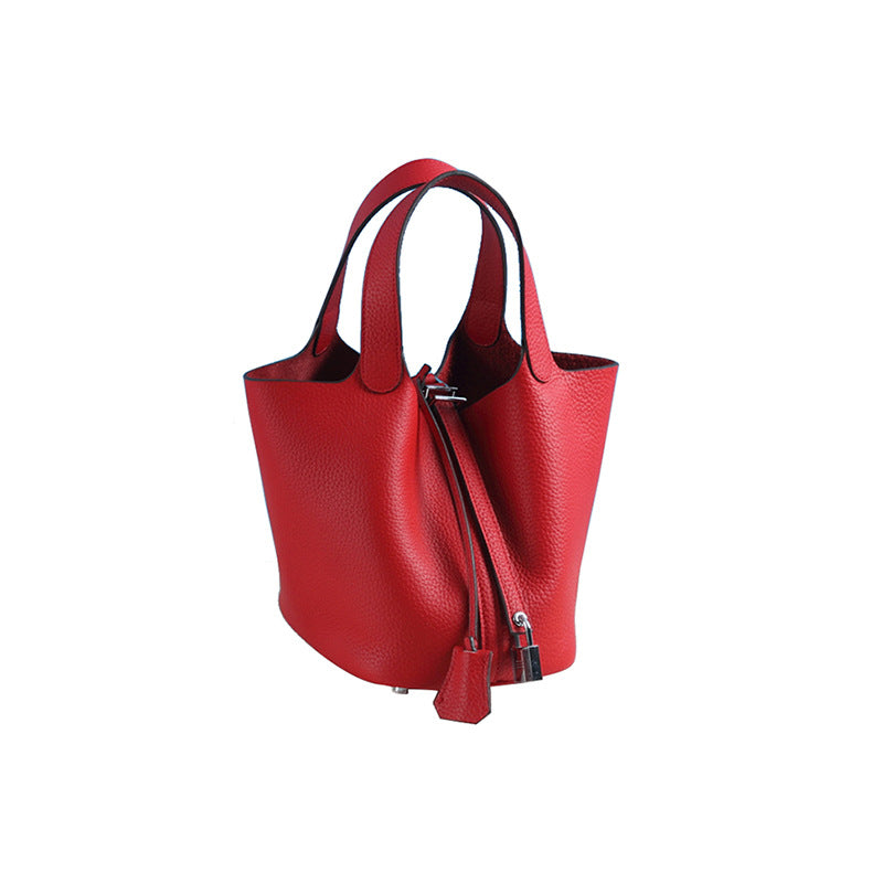 New Style Bag Leather Portable First Layer Cowhide Bucket