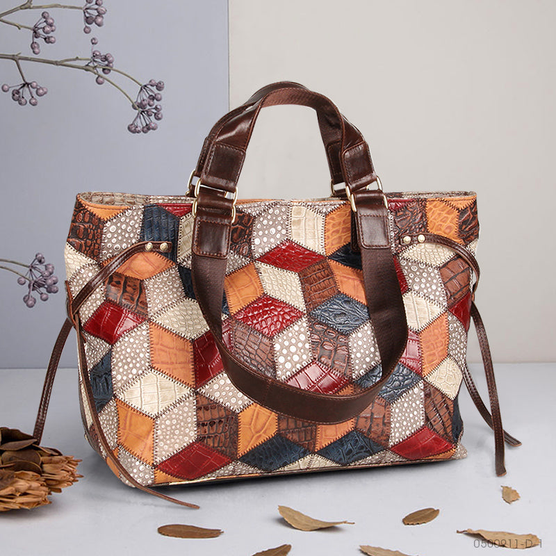 Leather Handbags, Large Capacity, The First Layer Of Cowhide Bags, Retro One-Shoulder