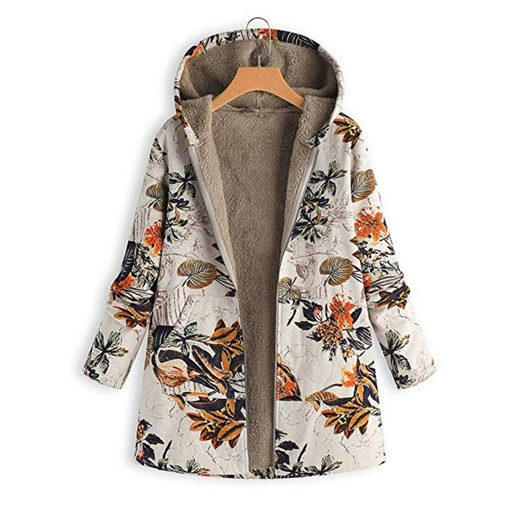 Cotton and linen hooded jacket