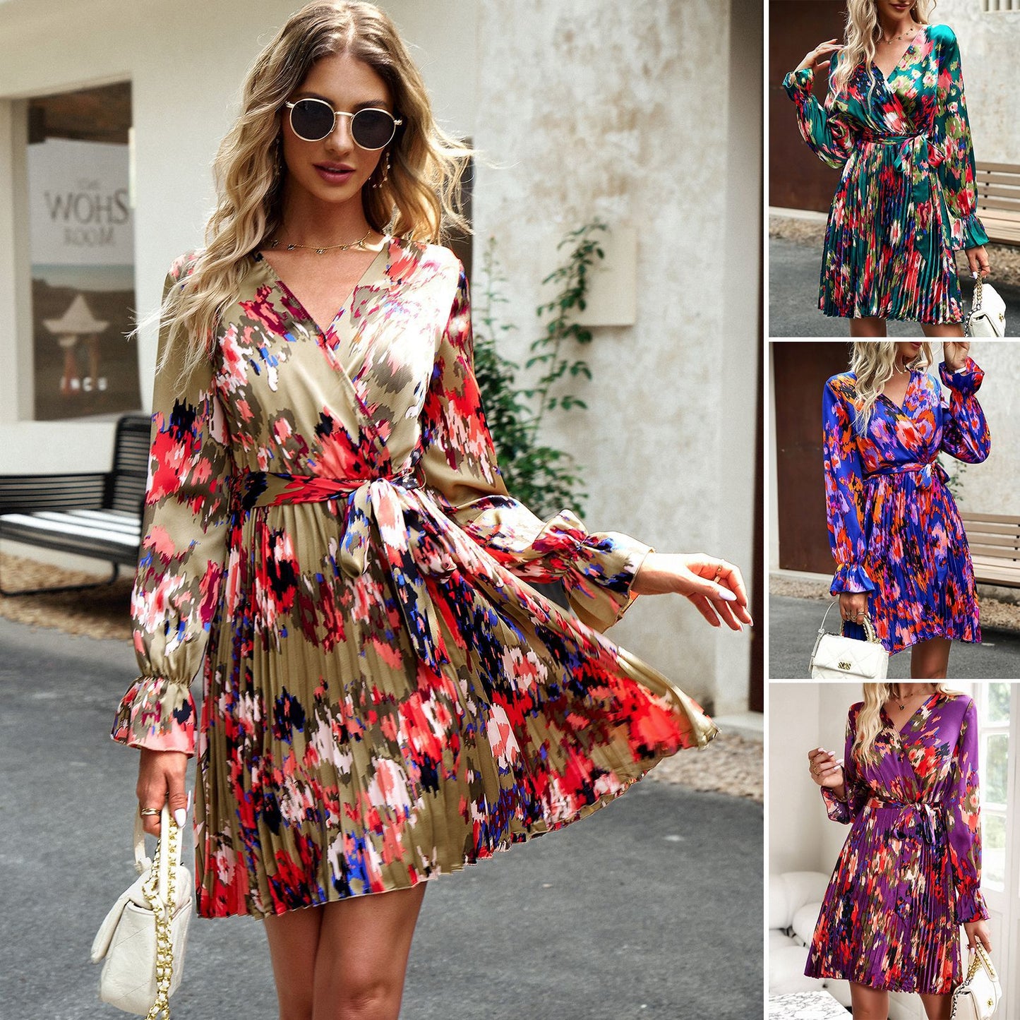 Temperament Printed Short Sleeve Dress