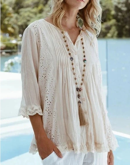 Round neck blouse for women
