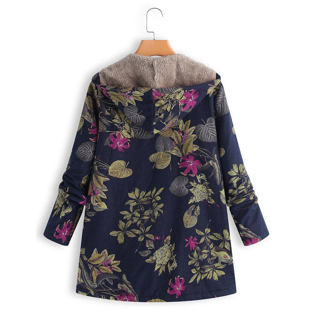 Cotton and linen hooded jacket