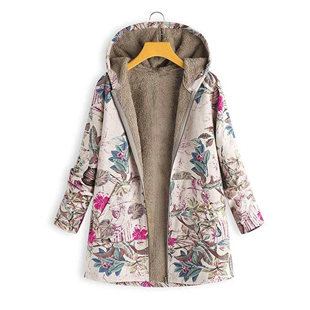 Cotton and linen hooded jacket