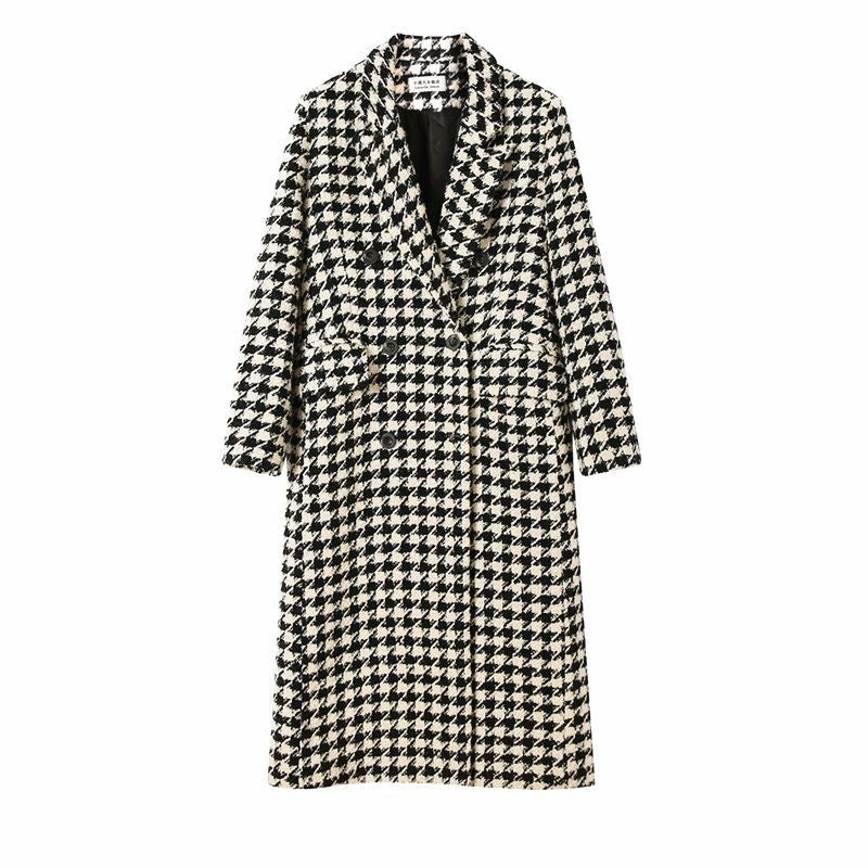 Autumn And Winter New Korean Style Fashion Classic Mid-length Below The Knee Woolen Overcoat Women