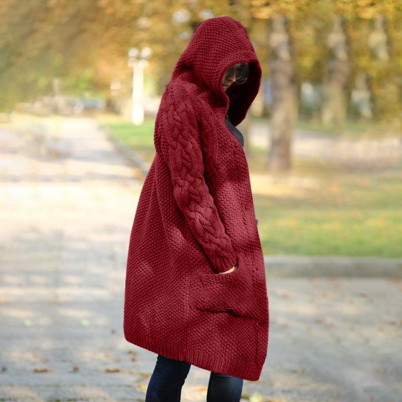 Women's Single-breasted Slim Knit Street Hipster Long-sleeved Jacket