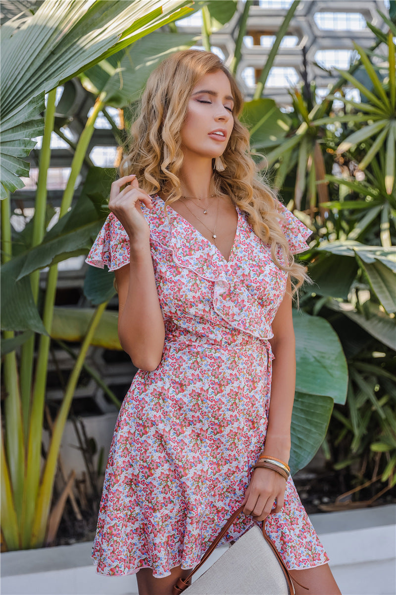 New Women's Short Sleeve Printed Women's Dress