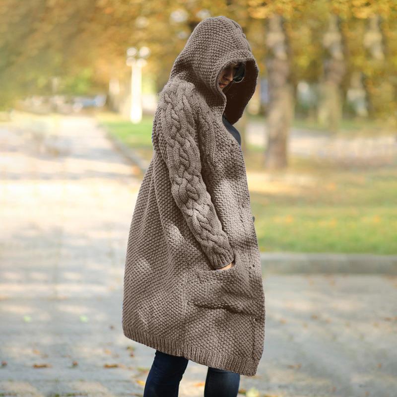 Women's Single-breasted Slim Knit Street Hipster Long-sleeved Jacket