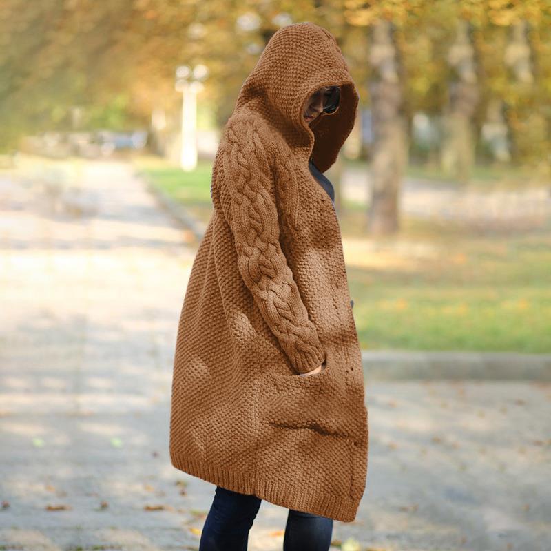 Women's Single-breasted Slim Knit Street Hipster Long-sleeved Jacket