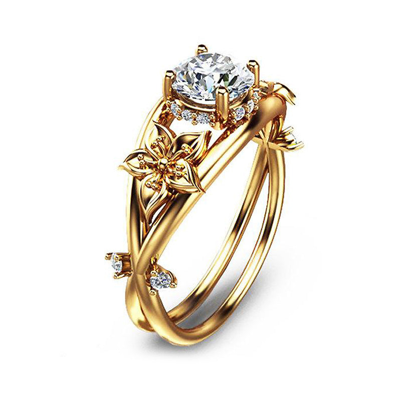 Diamond Ring Creative Flower Jewelry