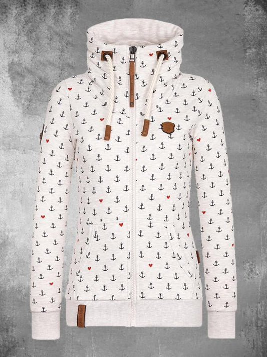 Foreign Trade Personality Leather Brand Hooded Sweater Female Original Quality
