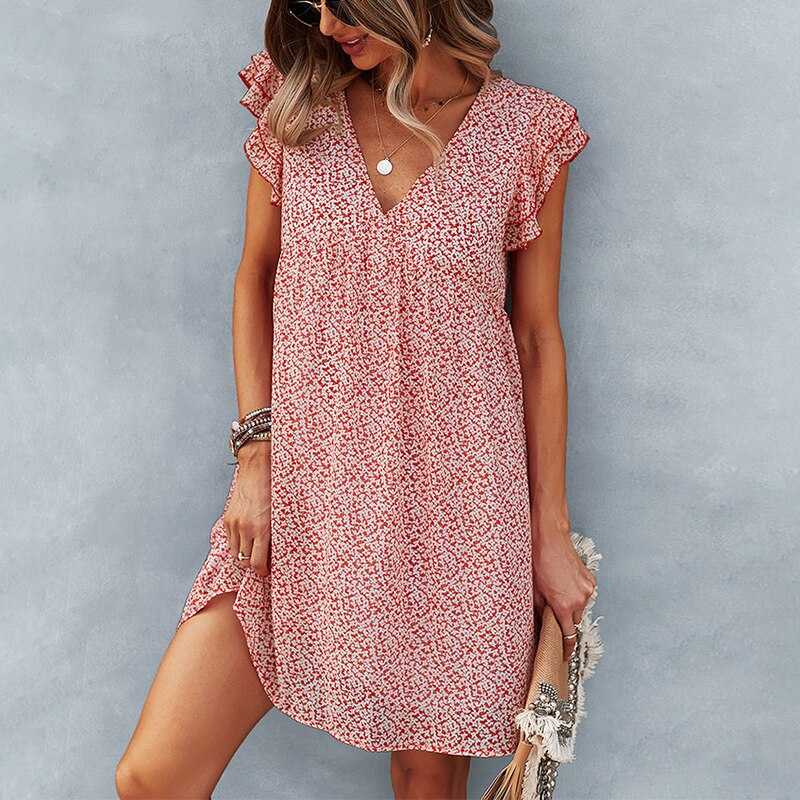 Loose Women's Dresses V-neck