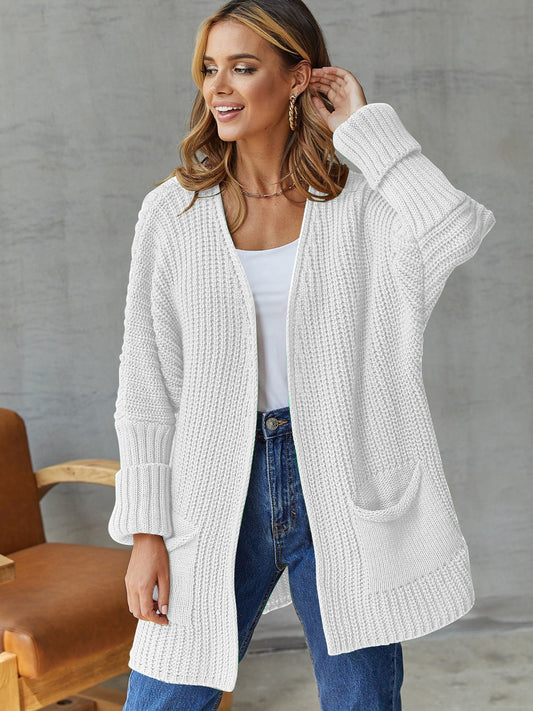Knitted Sweater Sweater Cardigan Loose Medium Length Coat Large Size Casual