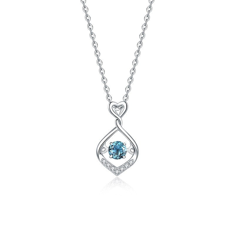 S925 Sterling Silver Natural Topaz Necklace