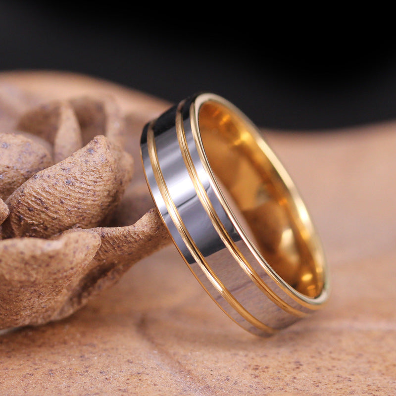 A Pair Of Tungsten Gold Rings For Women For Marriage Proposal Gold Ring