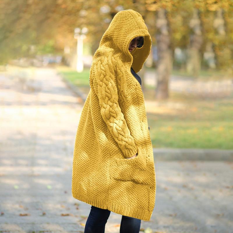 Women's Single-breasted Slim Knit Street Hipster Long-sleeved Jacket