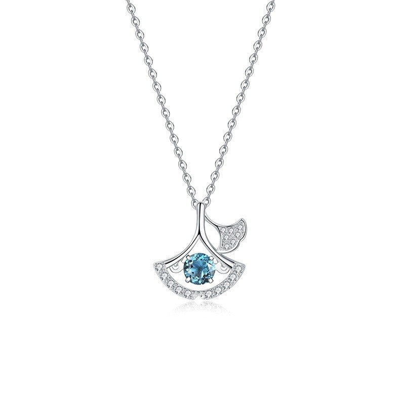 S925 Sterling Silver Natural Topaz Necklace