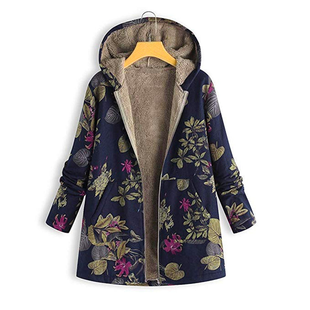 Cotton and linen hooded jacket