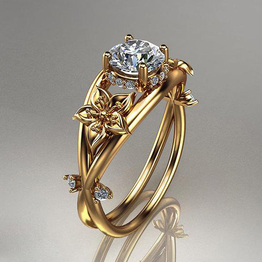 Diamond Ring Creative Flower Jewelry