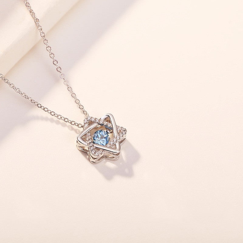 S925 Sterling Silver Natural Topaz Necklace
