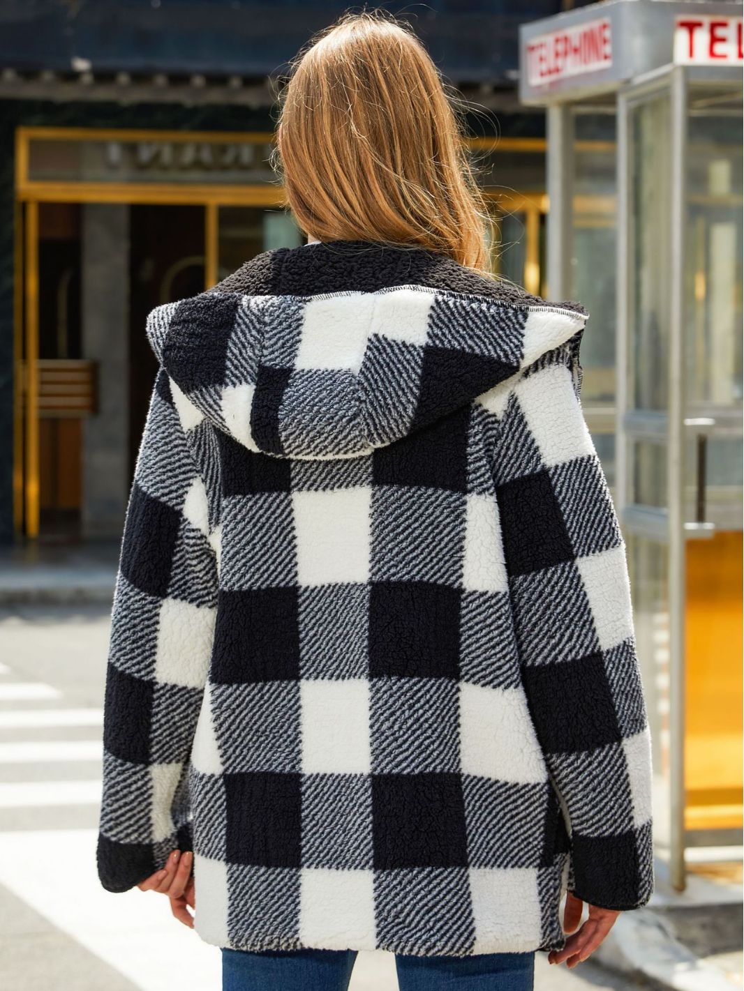 Women's Warm And Loose Plaid Coat