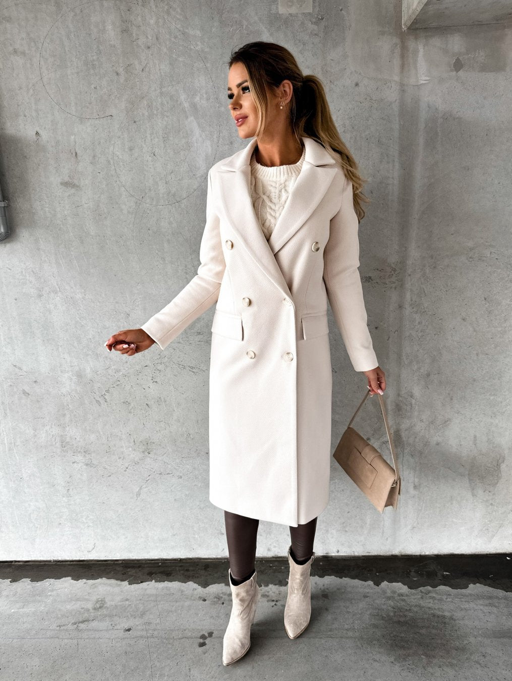 Casual Woolen Coat Women