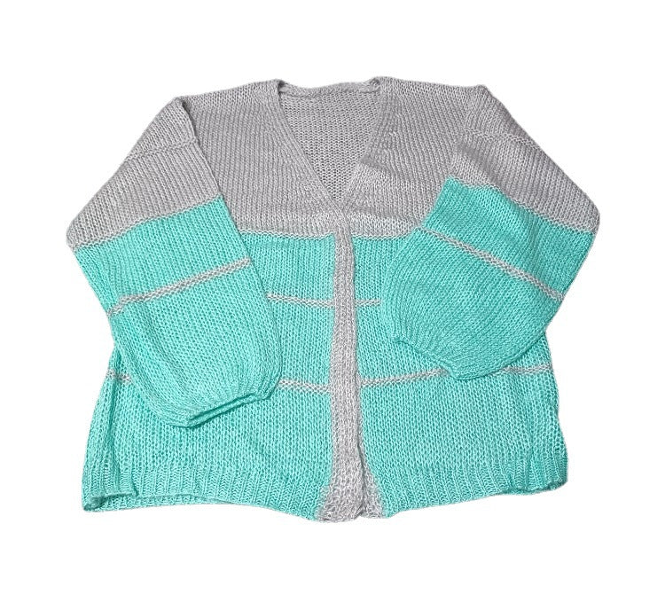 Splice Stripe Long Sleeve Cardigan Coat Sweater